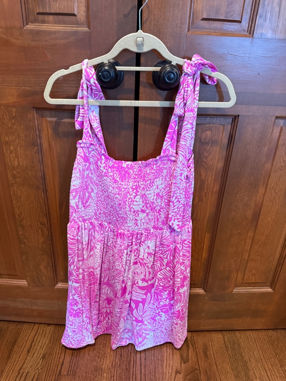 Lilly Pulitzer Pink and White Floral Smocked Sundress/ Romper